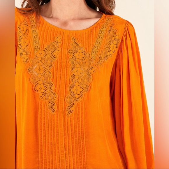NWT FARM Rio Orange Lace Blouse - Picture 3 of 10